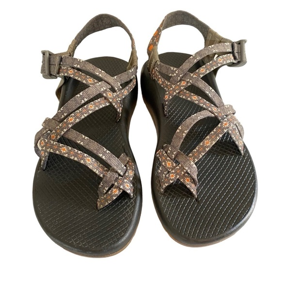 CHACO - SIZE 8 - THE CLASSIC CREED - ORANGE AZTEC WITH BLUE/ GRAY - EXC COND S4 - Picture 4 of 16